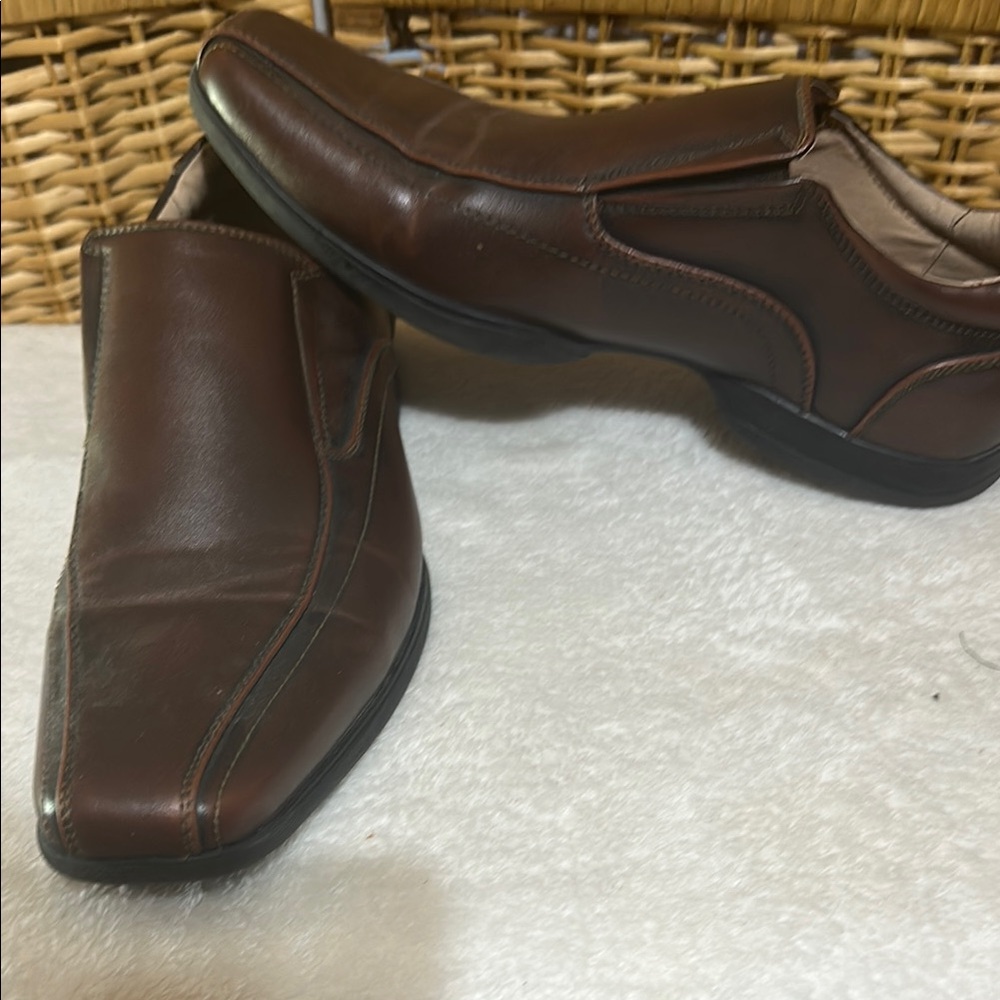 Men's Brown Leather Slip-On Shoes